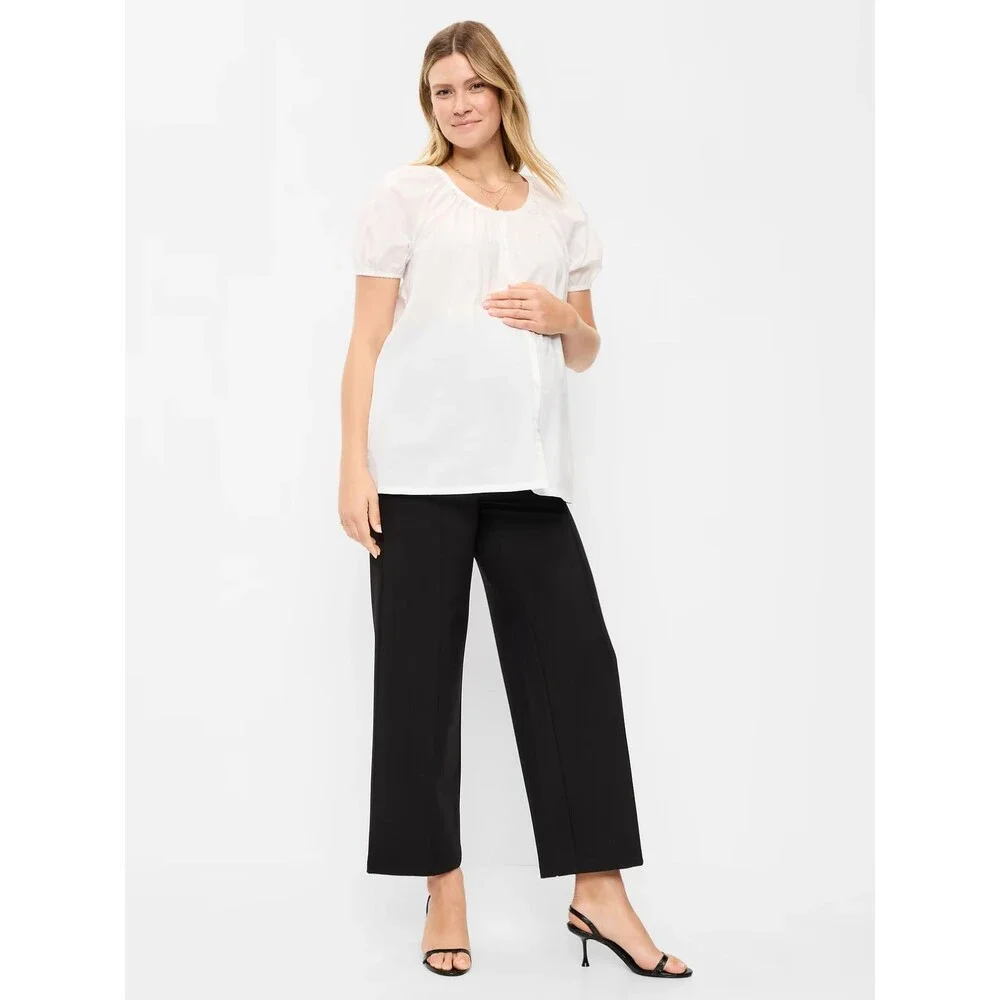 Old Navy Maternity Full-Panel Pixie Wide-Leg Pants Size  XXL Black NWT